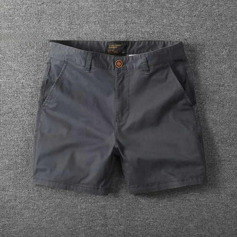 Men's Casual Cotton Shorts Summer Solid Color Slim Fit Loose Fit Thin Three-quarter Length Pants Workwear - Image 6