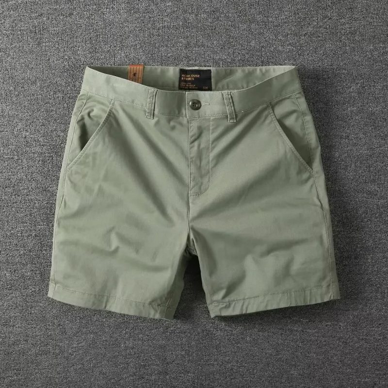 Men's Casual Cotton Shorts Summer Solid Color Slim Fit Loose Fit Thin Three-quarter Length Pants Workwear - Image 7