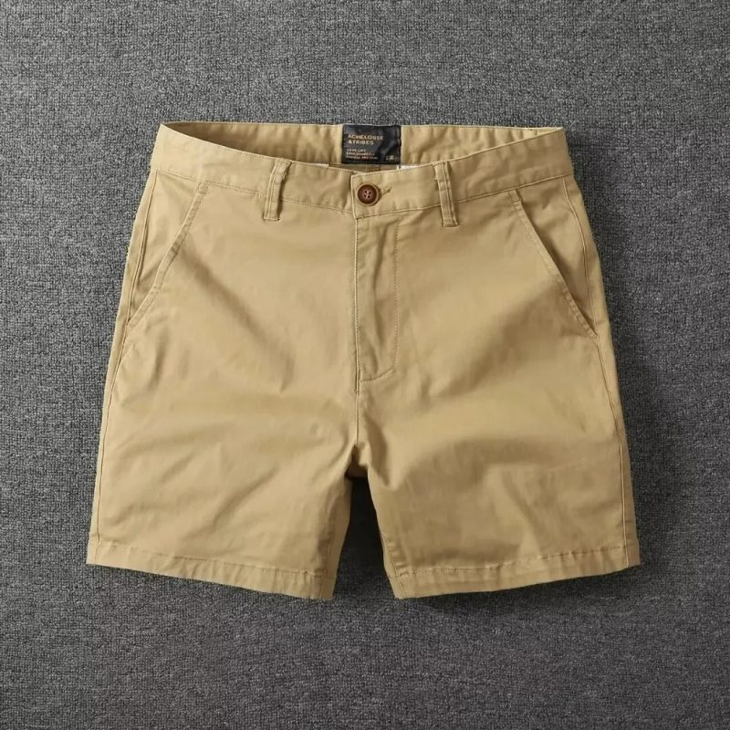 Men's Casual Cotton Shorts Summer Solid Color Slim Fit Loose Fit Thin Three-quarter Length Pants Workwear - Image 8