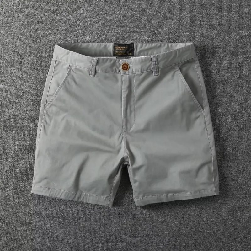 Men's Casual Cotton Shorts Summer Solid Color Slim Fit Loose Fit Thin Three-quarter Length Pants Workwear - Image 9