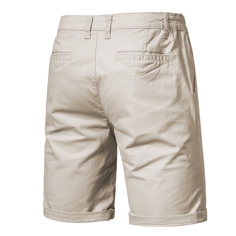 AIOPESON Summer 100% Cotton Solid Shorts Men High Quality Casual Business Social Elastic Waist Men Shorts 10 Colors Beach Shorts - Image 3