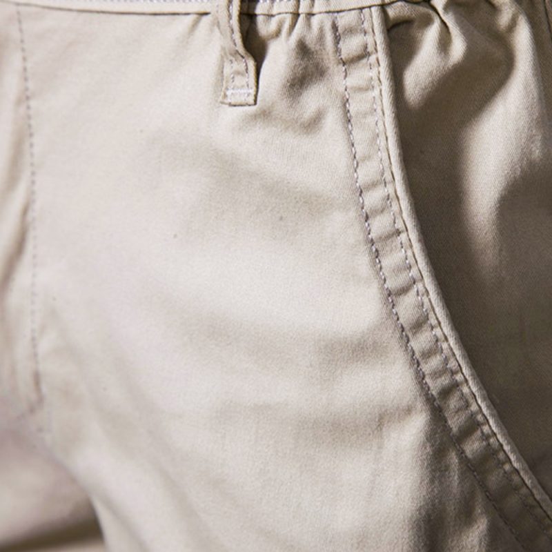 AIOPESON Summer 100% Cotton Solid Shorts Men High Quality Casual Business Social Elastic Waist Men Shorts 10 Colors Beach Shorts - Image 4