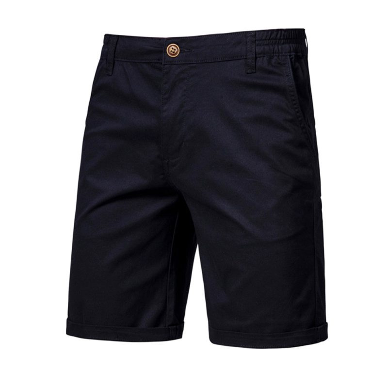 AIOPESON Summer 100% Cotton Solid Shorts Men High Quality Casual Business Social Elastic Waist Men Shorts 10 Colors Beach Shorts - Image 8