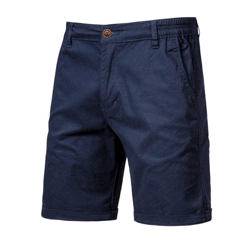 AIOPESON Summer 100% Cotton Solid Shorts Men High Quality Casual Business Social Elastic Waist Men Shorts 10 Colors Beach Shorts - Image 9