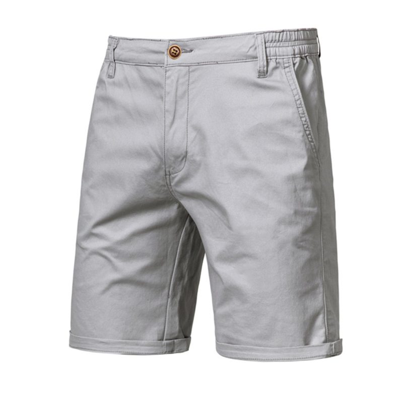 AIOPESON Summer 100% Cotton Solid Shorts Men High Quality Casual Business Social Elastic Waist Men Shorts 10 Colors Beach Shorts - Image 12