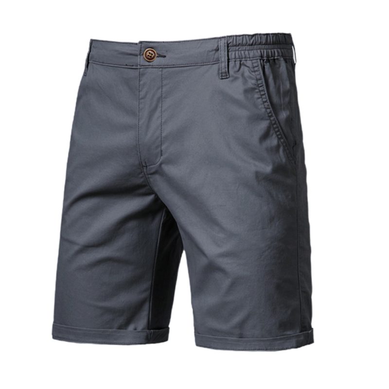 AIOPESON Summer 100% Cotton Solid Shorts Men High Quality Casual Business Social Elastic Waist Men Shorts 10 Colors Beach Shorts - Image 13