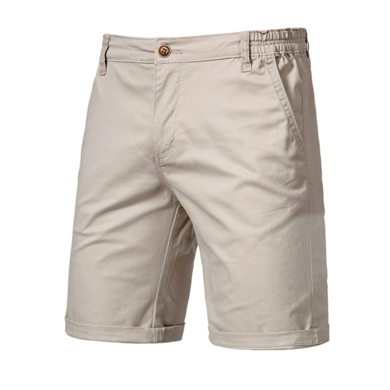 AIOPESON Summer 100% Cotton Solid Shorts Men High Quality Casual Business Social Elastic Waist Men Shorts 10 Colors Beach Shorts - Image 14