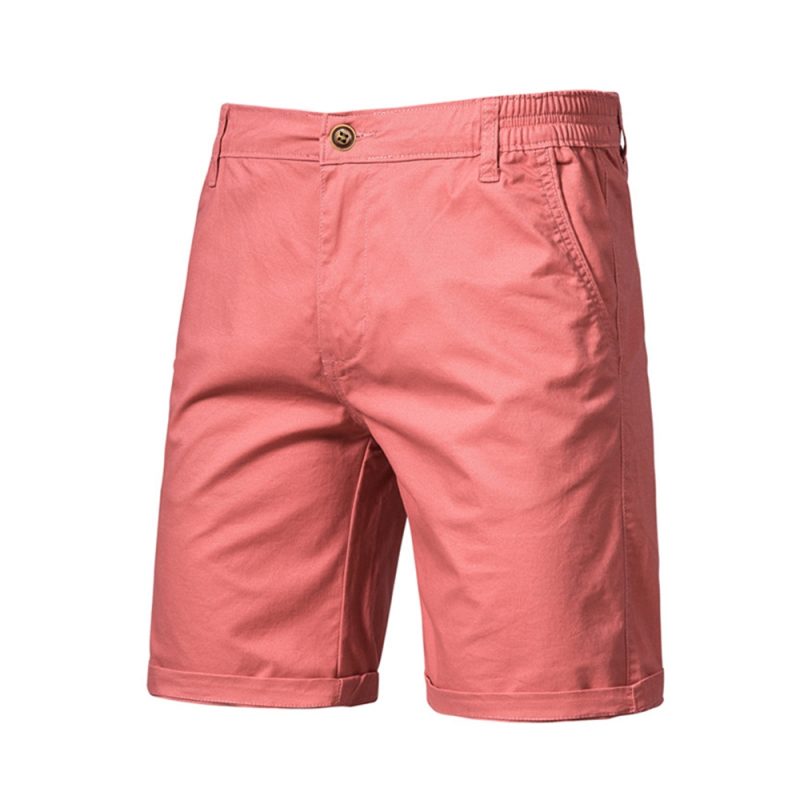 AIOPESON Summer 100% Cotton Solid Shorts Men High Quality Casual Business Social Elastic Waist Men Shorts 10 Colors Beach Shorts - Image 15