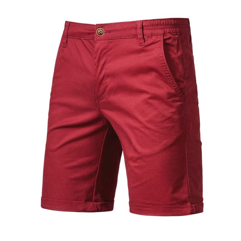 AIOPESON Summer 100% Cotton Solid Shorts Men High Quality Casual Business Social Elastic Waist Men Shorts 10 Colors Beach Shorts - Image 16