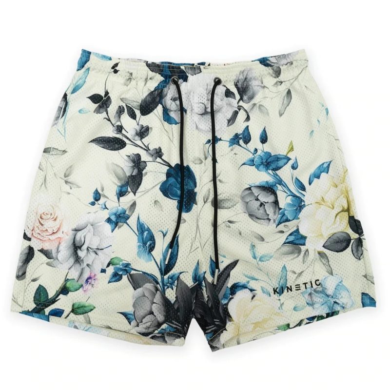Summer New men short pant Rose Design Casual Shorts Street Hip Hop Fitness Polyester Fast Dry Breathable Embroidery Men Shorts - Image 4