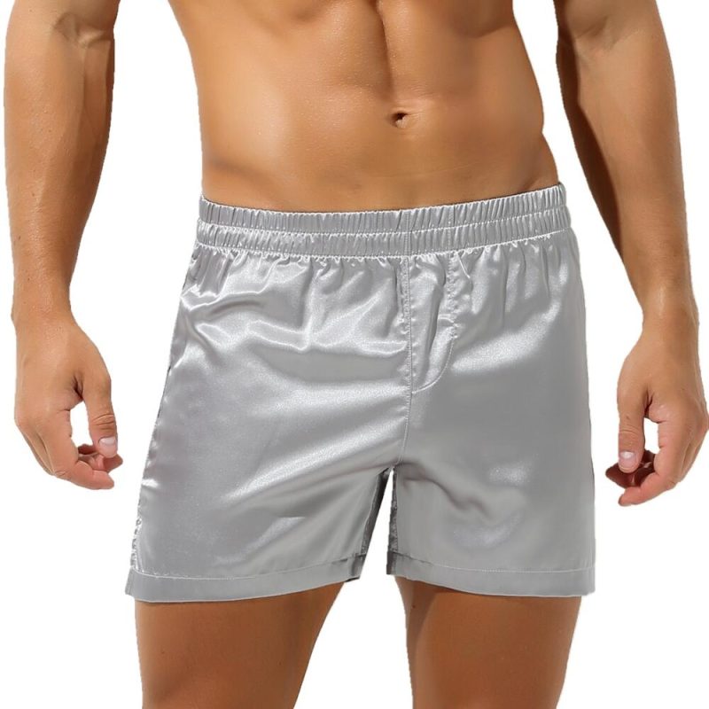 Men's Sleep Bottoms Sexy Pajamas Shorts Soft Silky Loose Boxers Shorts Underwear Men Home Lounge Arrow Panties Men Sleepwear - Image 3