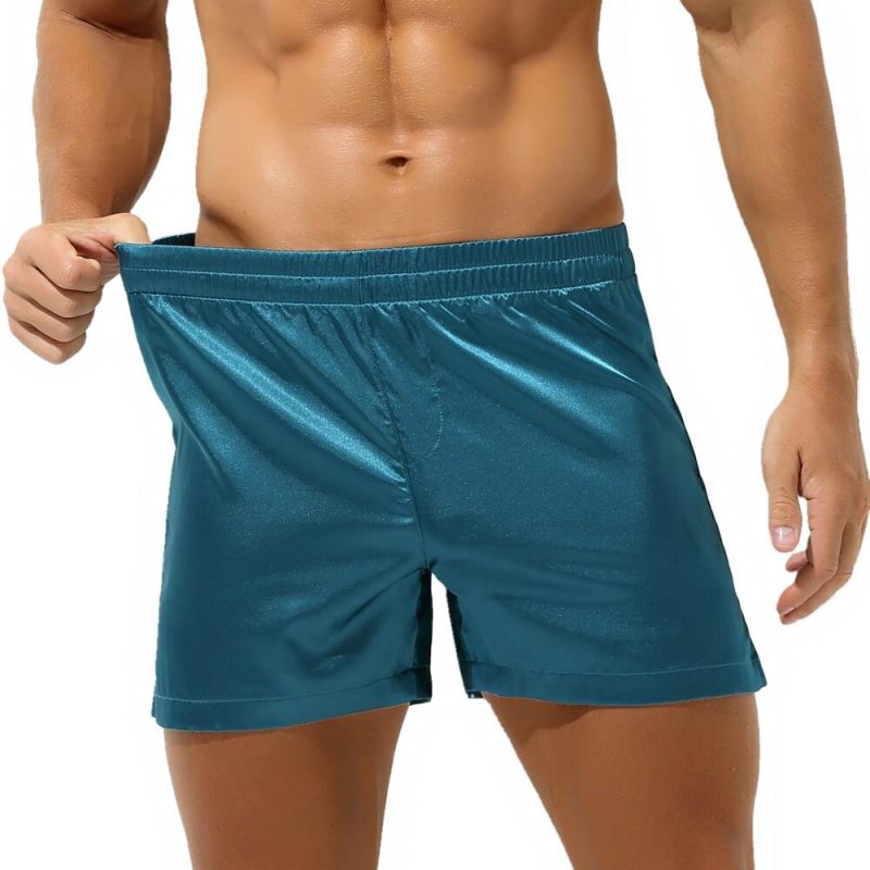 Men's Sleep Bottoms Sexy Pajamas Shorts Soft Silky Loose Boxers Shorts Underwear Men Home Lounge Arrow Panties Men Sleepwear - Image 4