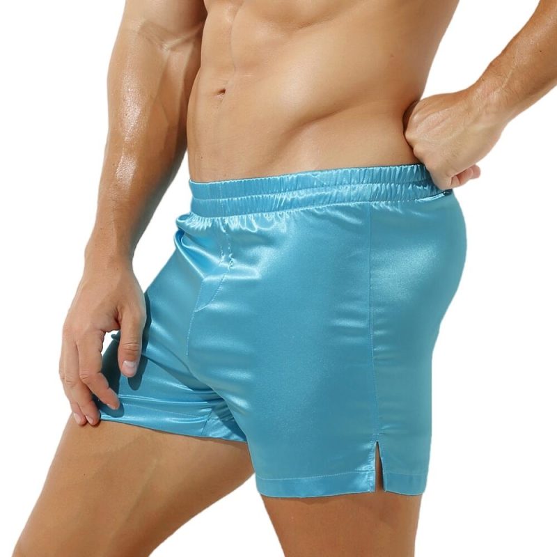 Men's Sleep Bottoms Sexy Pajamas Shorts Soft Silky Loose Boxers Shorts Underwear Men Home Lounge Arrow Panties Men Sleepwear - Image 6