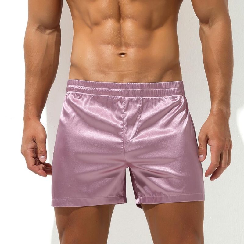 Men's Sleep Bottoms Sexy Pajamas Shorts Soft Silky Loose Boxers Shorts Underwear Men Home Lounge Arrow Panties Men Sleepwear - Image 13