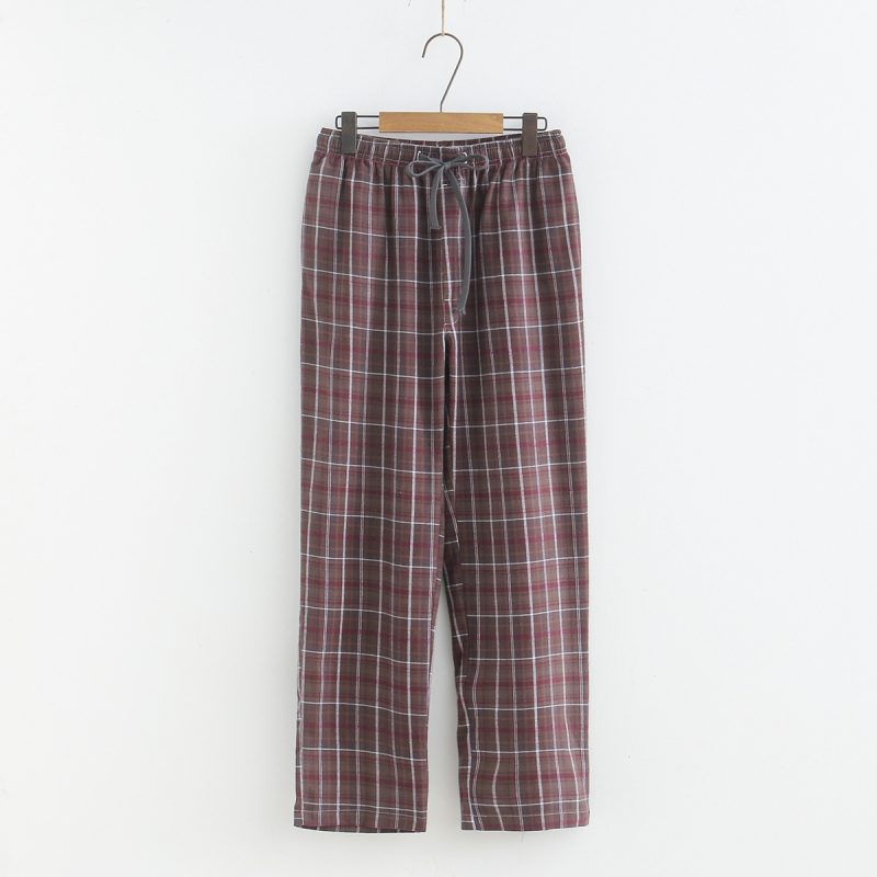 Autumn Winter Top Quality Men 100% Cotton Sleep Bottoms Male Thicken Home Trousers Men Casual Plaid Lounge Wear Pants S-XXL - Image 7