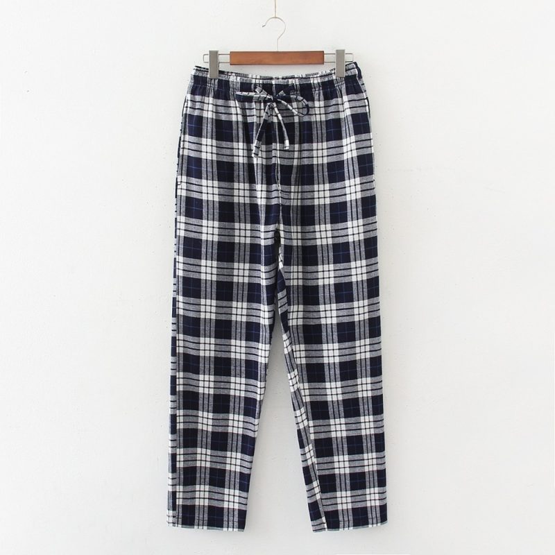 Autumn Winter Top Quality Men 100% Cotton Sleep Bottoms Male Thicken Home Trousers Men Casual Plaid Lounge Wear Pants S-XXL - Image 17