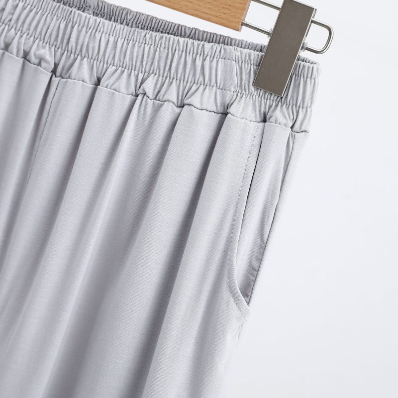 Men's Sleepwear Shorts Loose Cotton Oversized Draped Deep Pocket Pajamas Thin Elastic Short Pijama Pants for Men Lounge Wear - Image 4