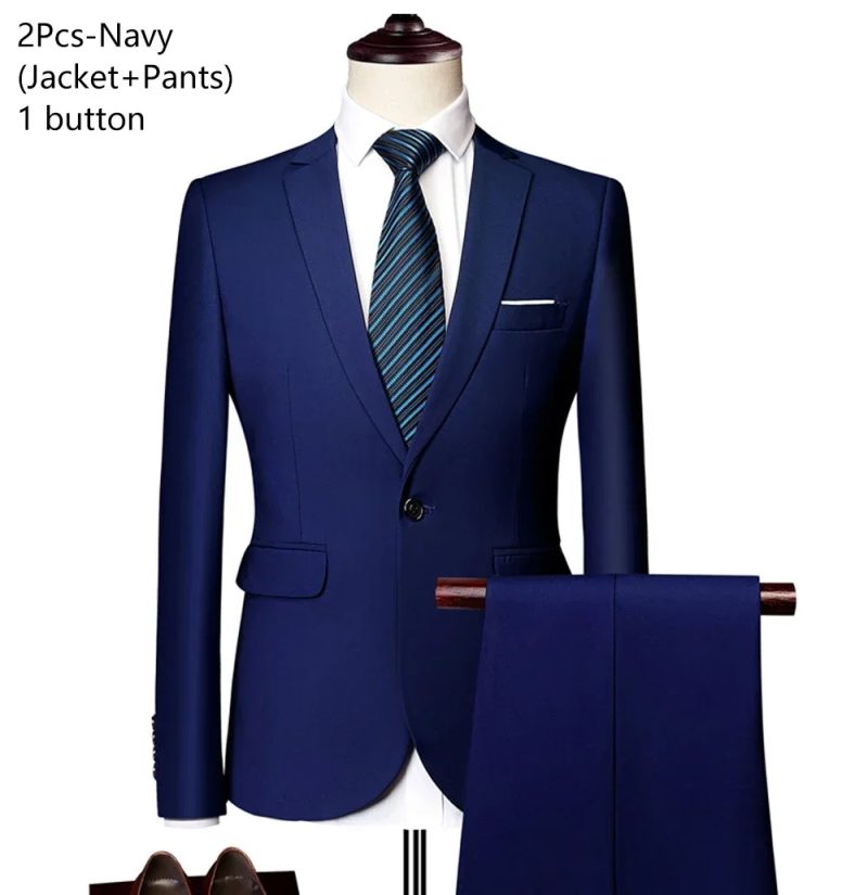 Wedding Suits For Men Elegant Blazers Outfit Set 3 Pieces Jackets Vest Pants Full 2024 Luxury Fashion Classic Business Formal - Image 7
