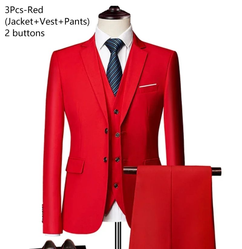 Wedding Suits For Men Elegant Blazers Outfit Set 3 Pieces Jackets Vest Pants Full 2024 Luxury Fashion Classic Business Formal - Image 14