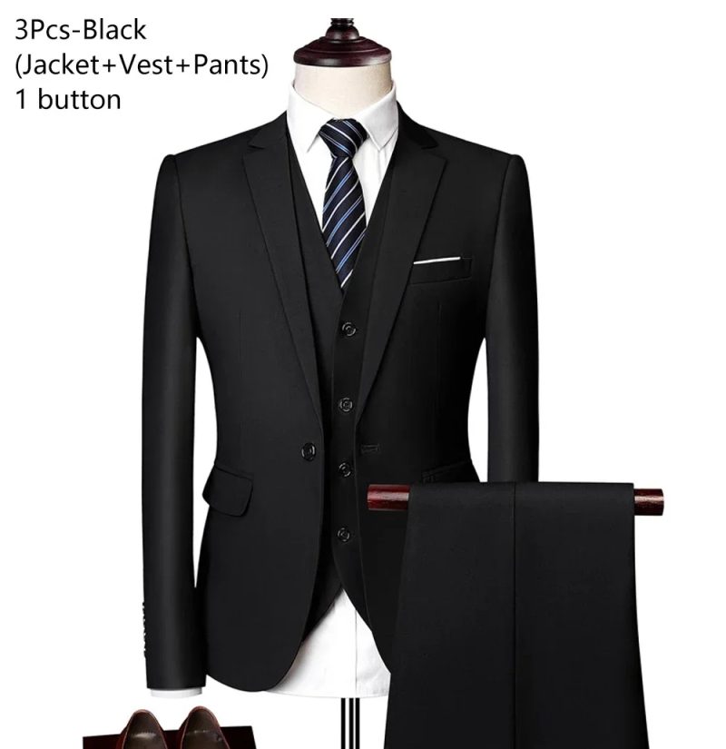 Wedding Suits For Men Elegant Blazers Outfit Set 3 Pieces Jackets Vest Pants Full 2024 Luxury Fashion Classic Business Formal - Image 16