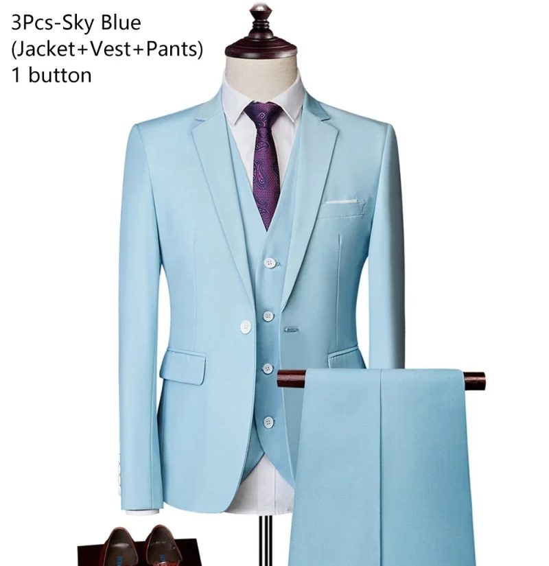 Wedding Suits For Men Elegant Blazers Outfit Set 3 Pieces Jackets Vest Pants Full 2024 Luxury Fashion Classic Business Formal - Image 18