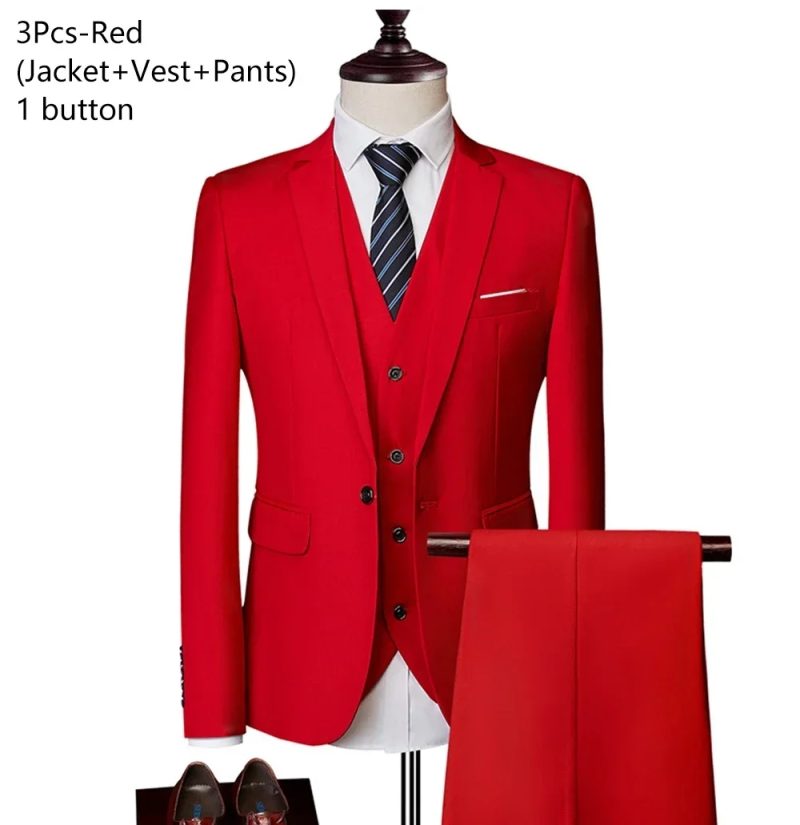 Wedding Suits For Men Elegant Blazers Outfit Set 3 Pieces Jackets Vest Pants Full 2024 Luxury Fashion Classic Business Formal - Image 21