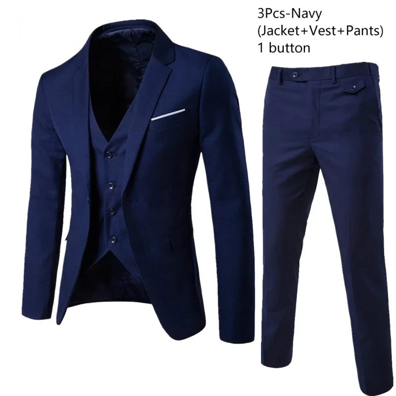 Wedding Suits For Men Elegant Blazers Outfit Set 3 Pieces Jackets Vest Pants Full 2024 Luxury Fashion Classic Business Formal - Image 22