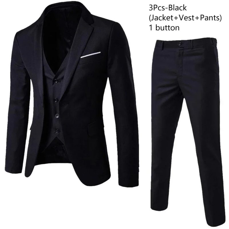 Wedding Suits For Men Elegant Blazers Outfit Set 3 Pieces Jackets Vest Pants Full 2024 Luxury Fashion Classic Business Formal - Image 23