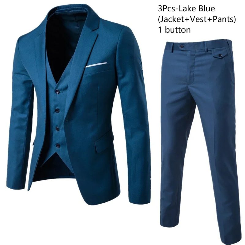 Wedding Suits For Men Elegant Blazers Outfit Set 3 Pieces Jackets Vest Pants Full 2024 Luxury Fashion Classic Business Formal - Image 26