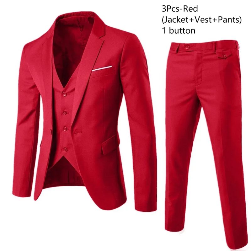 Wedding Suits For Men Elegant Blazers Outfit Set 3 Pieces Jackets Vest Pants Full 2024 Luxury Fashion Classic Business Formal - Image 28