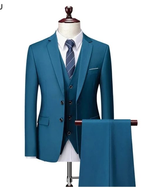 Wedding Suits For Men 3 Pieces 2 Set Elegant Luxury Blazers Outfit Fashion Classic Full Jackets Vest Pants 2024 Formal Costume