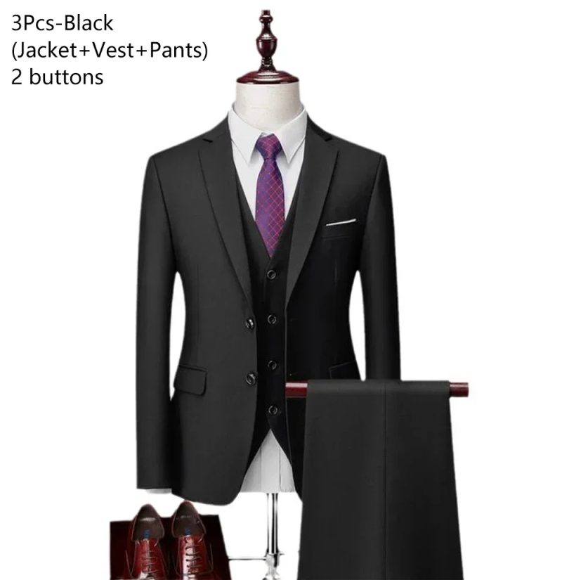 Wedding Suits For Men 3 Pieces 2 Set Elegant Luxury Blazers Outfit Fashion Classic Full Jackets Vest Pants 2024 Formal Costume - Image 14