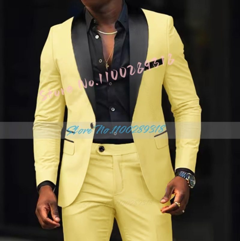 Men's Suit Jacket Autumn Slim Fit One Button Blazer Fashion New Formal England Male Dress Coat Trousers Pants 2 Pieces Set - Image 18