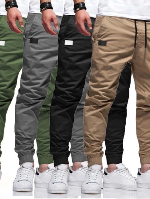 New Men's Casual Sports Pants Sweatpants Male Jogger Cargo Harem Pencil Pants Trousers Multi-pocket Sweatwear